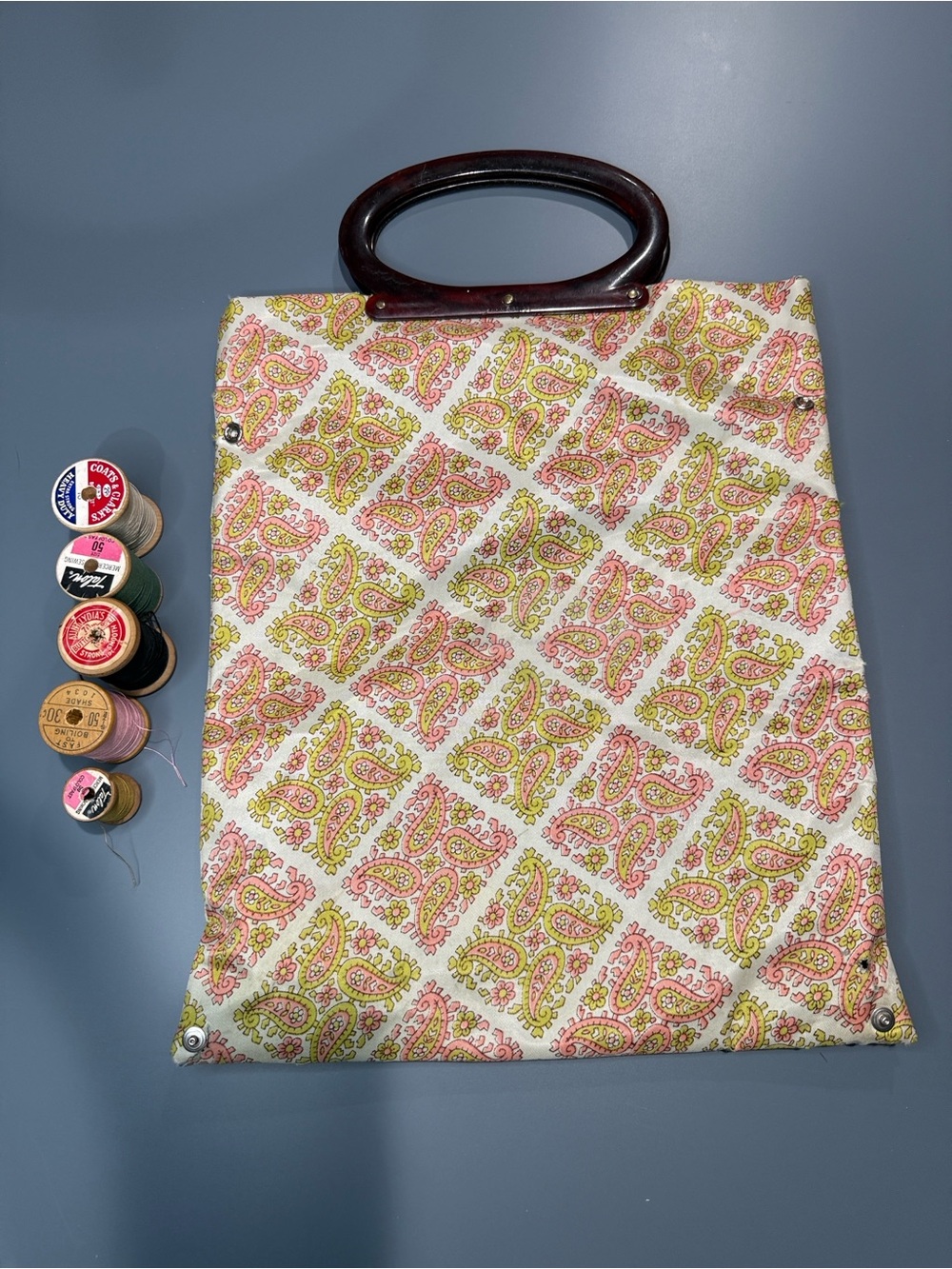 Vintage Paisley Print Bag & Thread
